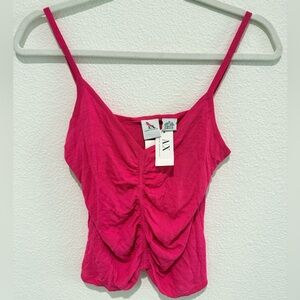 NWT Armani Exchange pink ruched knit tank top Size Medium